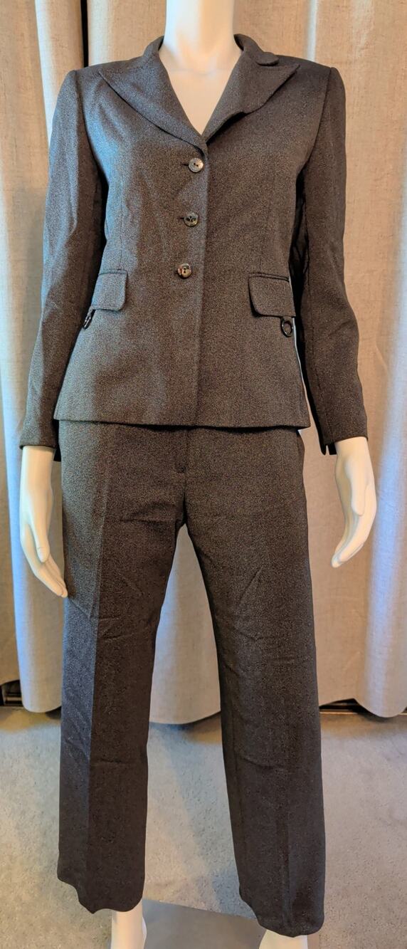 Tahari Arthur S. Levine Petite Women's Heather Gray Power Pant Suit Size 4P